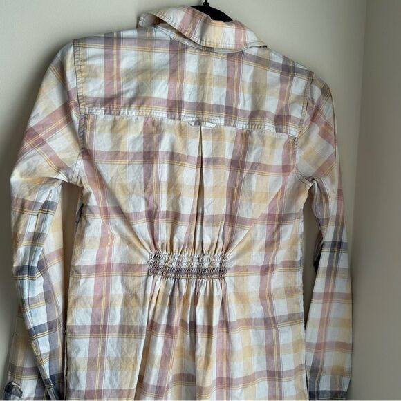 Free People size 4 white pink/yellow/purple flannel button down dress - Picture 10 of 10